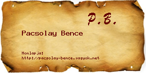 Pacsolay Bence névjegykártya